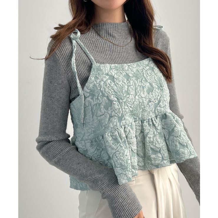 肩のリボンが映える。ジャガードフラワービスチェ | futier land | 詳細画像20 