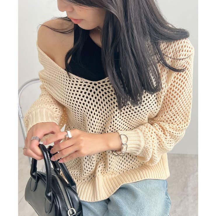 ゆるっと可愛い。透かし編みニットプルオーバー | futier land | 詳細画像13 