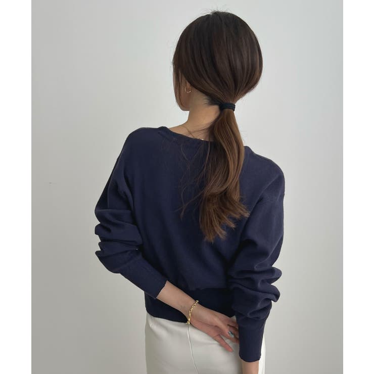 金ボタンが上品さが生まれる。ゴールドボタンラウンドネックニットカーディガン | futier land | 詳細画像27 