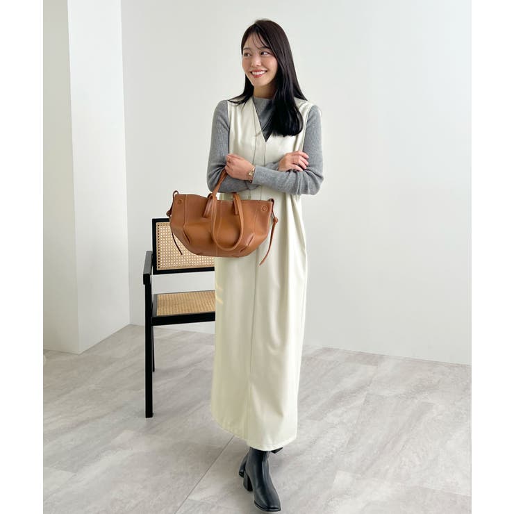 便利なベルト付き。前後2wayベルト付きロングワンピース | futier land | 詳細画像23 