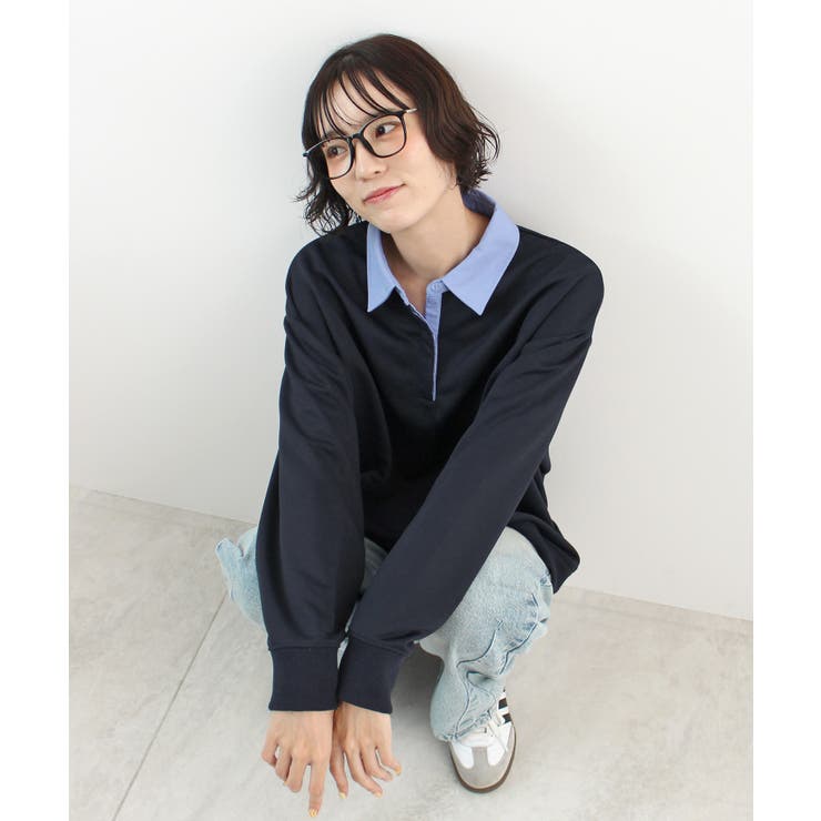 《ABYS》重ね着風デザインでラクしておしゃれに。裏毛ポロスウェット | futier land | 詳細画像23 