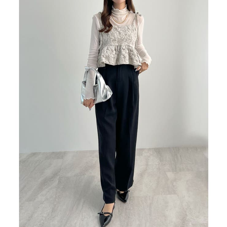 肩のリボンが映える。ジャガードフラワービスチェ | futier land | 詳細画像19 