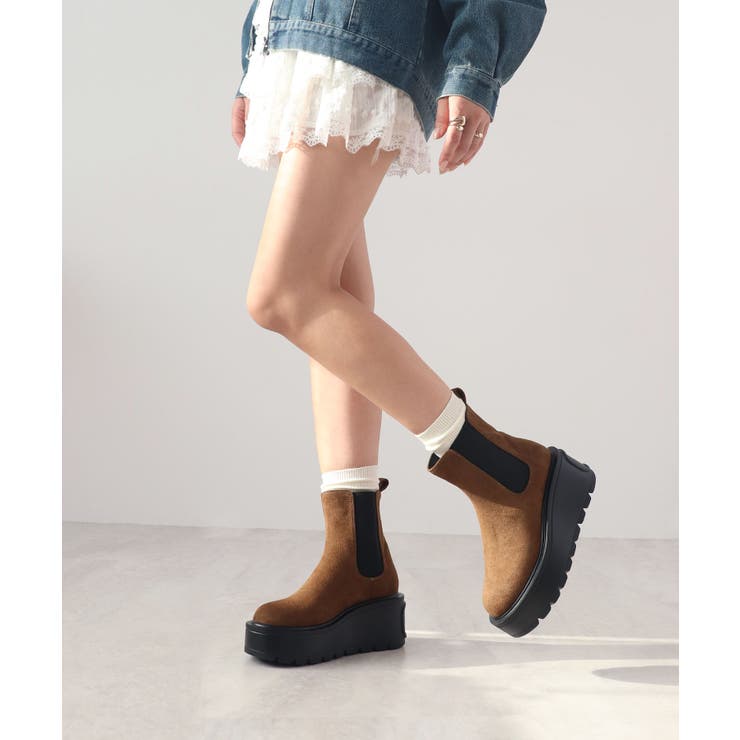 驚異の0.8kg軽量＆走れる！サイドゴア厚底プラットフォームショートブーツ | futier land | 詳細画像35 