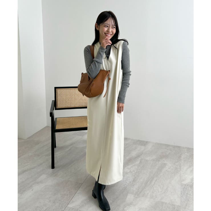 便利なベルト付き。前後2wayベルト付きロングワンピース | futier land | 詳細画像20 