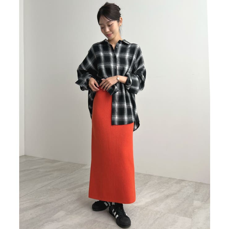 着る毛布＋3℃の温かさ。裏起毛ニットロングスカート | futier land | 詳細画像36 