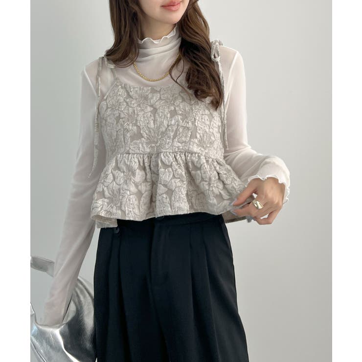 肩のリボンが映える。ジャガードフラワービスチェ | futier land | 詳細画像18 