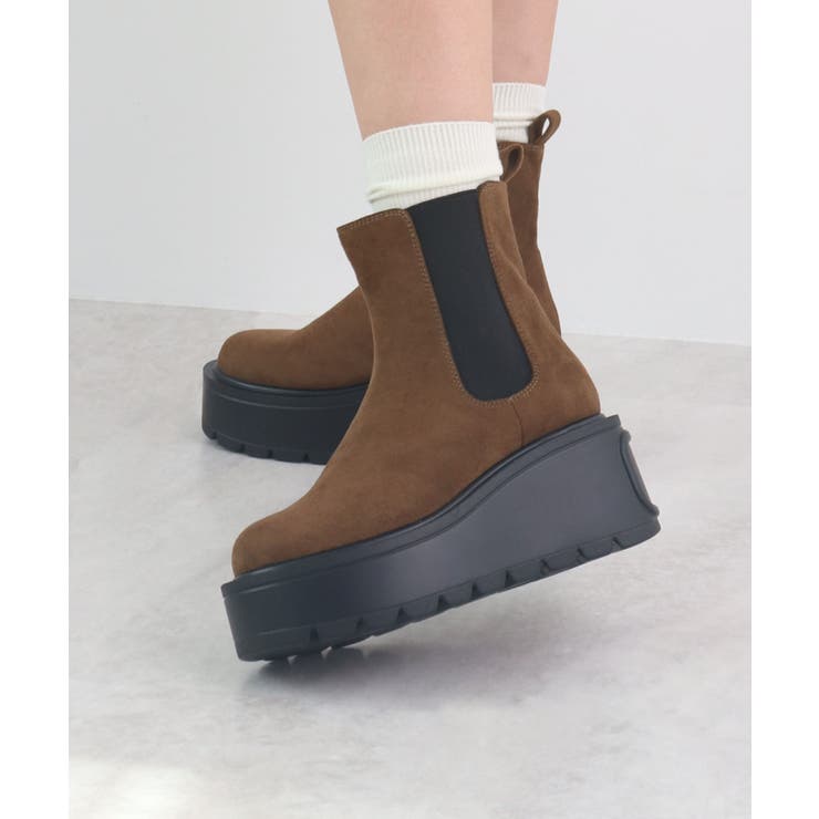 驚異の0.8kg軽量＆走れる！サイドゴア厚底プラットフォームショートブーツ | futier land | 詳細画像37 