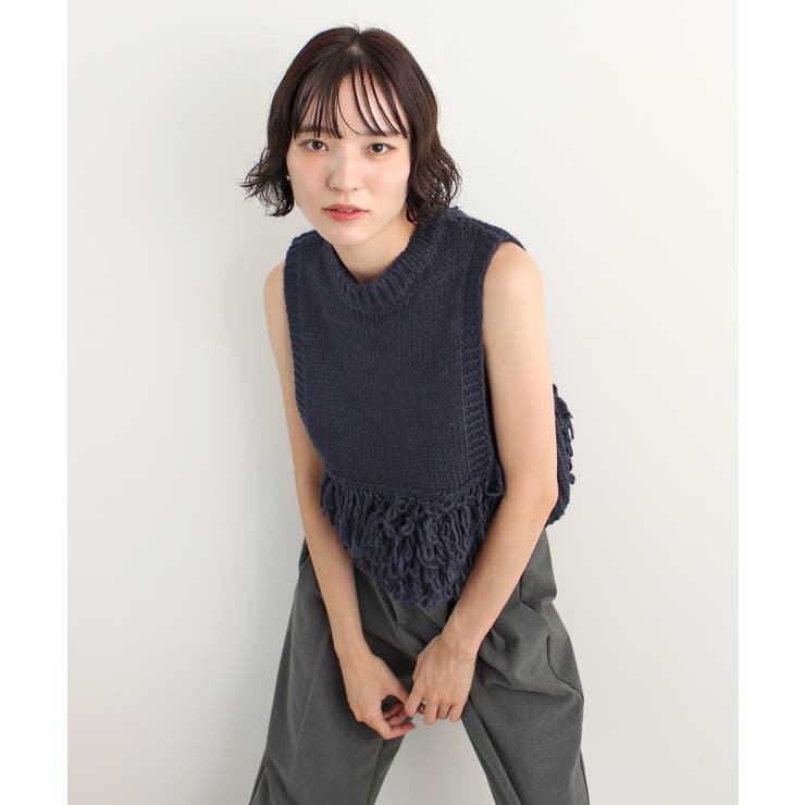 《ABYS》目を惹くコーデの主役！ローピングフリンジニットベスト | futier land | 詳細画像38 