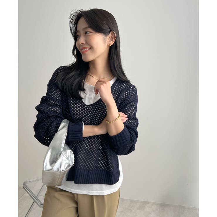 ゆるっと可愛い。透かし編みニットプルオーバー | futier land | 詳細画像22 