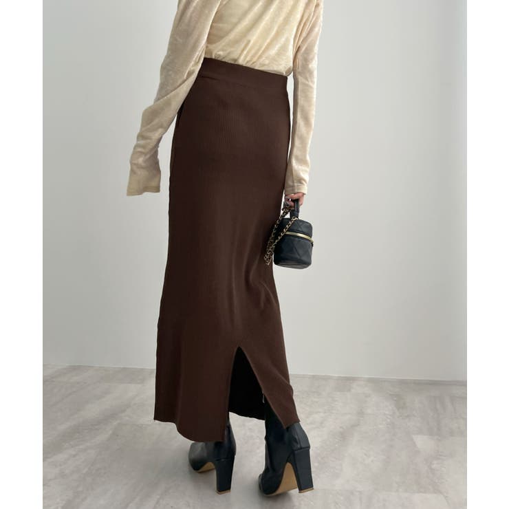 便利なポケット付き！リブロングタイトスカート | futier land | 詳細画像47 