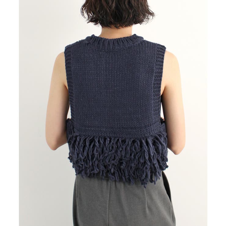 《ABYS》目を惹くコーデの主役！ローピングフリンジニットベスト | futier land | 詳細画像39 
