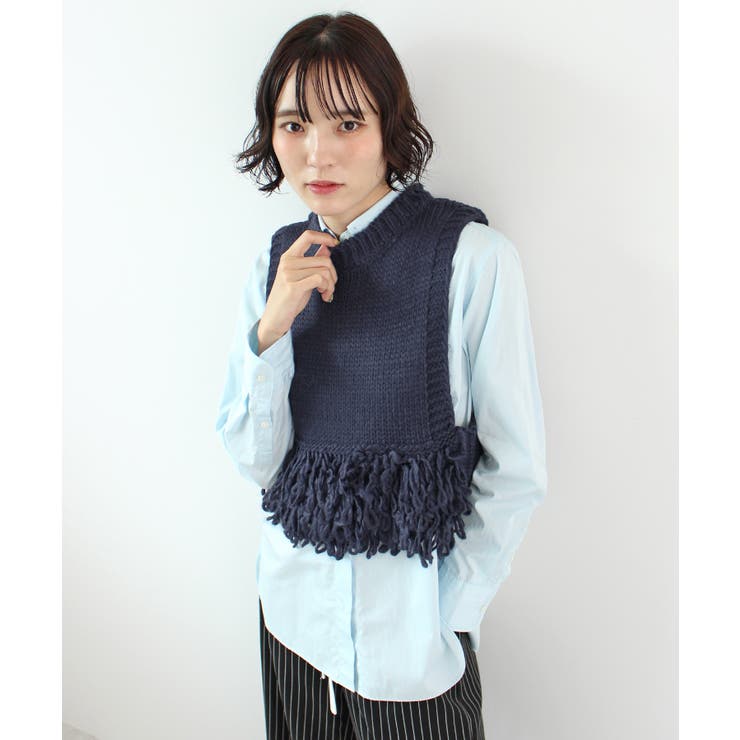 《ABYS》目を惹くコーデの主役！ローピングフリンジニットベスト | futier land | 詳細画像43 