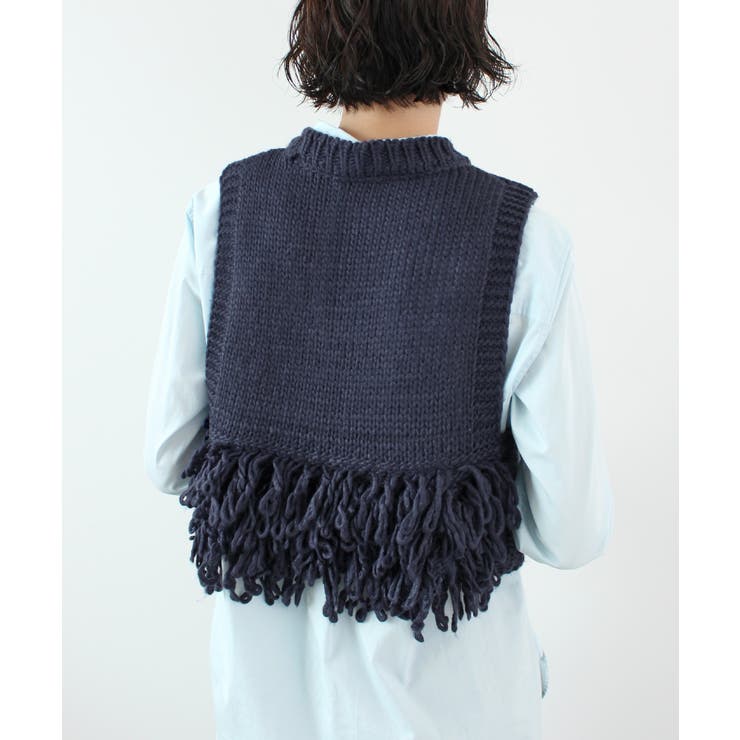《ABYS》目を惹くコーデの主役！ローピングフリンジニットベスト | futier land | 詳細画像44 