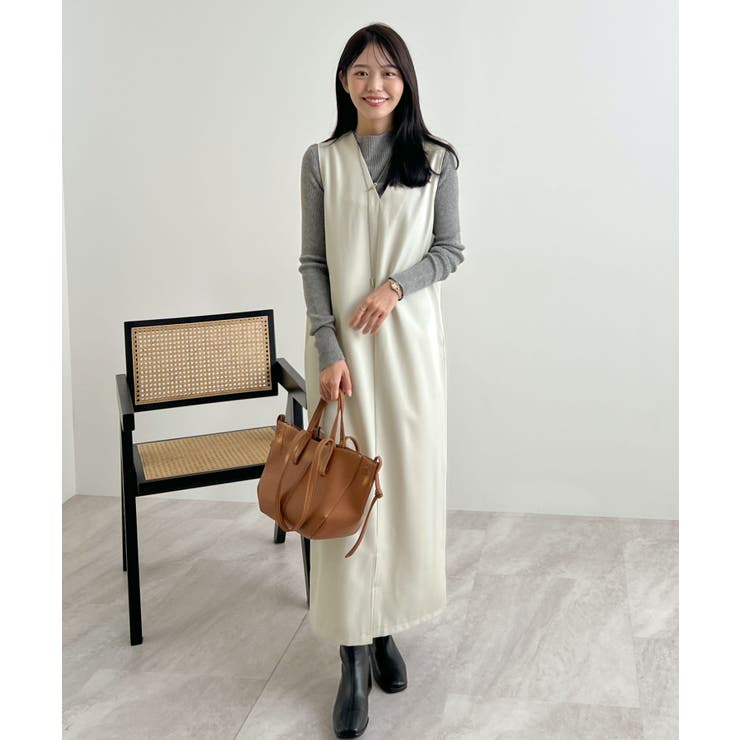 便利なベルト付き。前後2wayベルト付きロングワンピース | futier land | 詳細画像25 