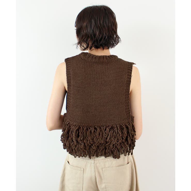 《ABYS》目を惹くコーデの主役！ローピングフリンジニットベスト | futier land | 詳細画像13 