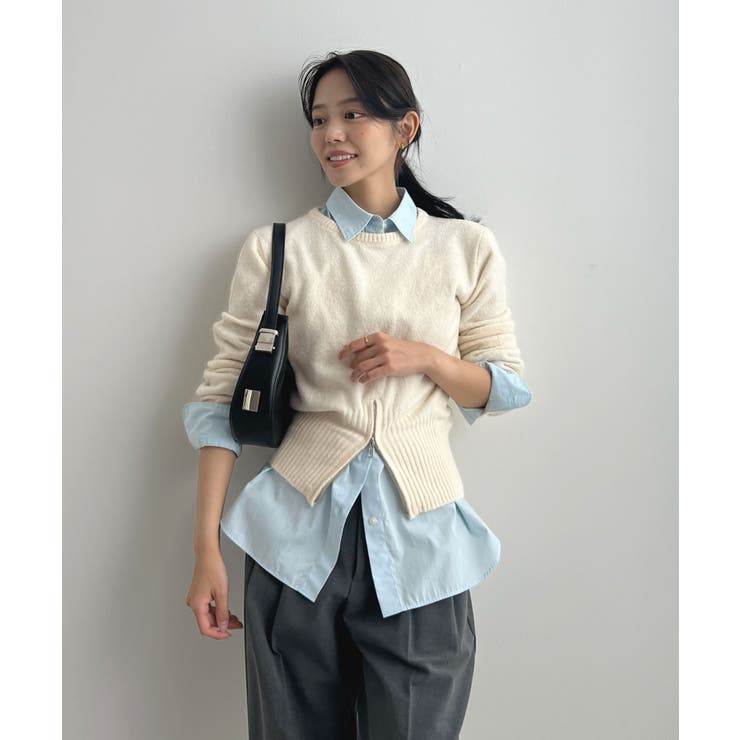 ラフに着こなす、大人カジュアル。杢ストレッチZIP付きニット | futier land | 詳細画像17 