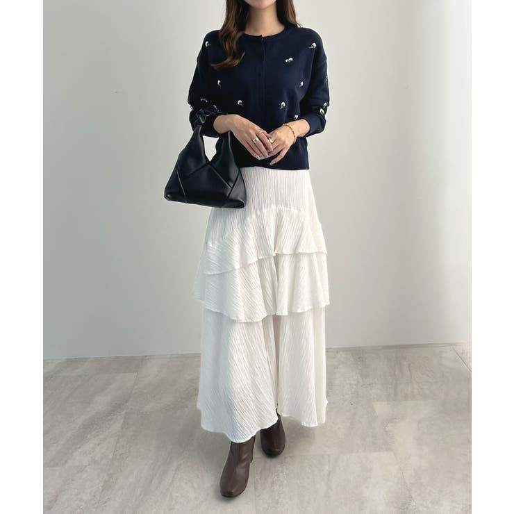 さりげない花刺繍で大人かわいく。フラワー刺繍カーディガン | futier land | 詳細画像19 