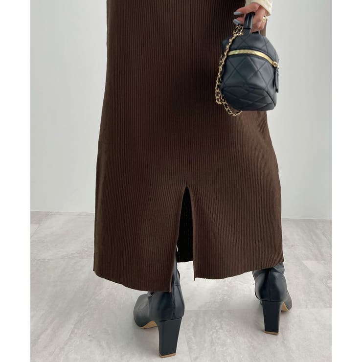 便利なポケット付き！リブロングタイトスカート | futier land | 詳細画像46 