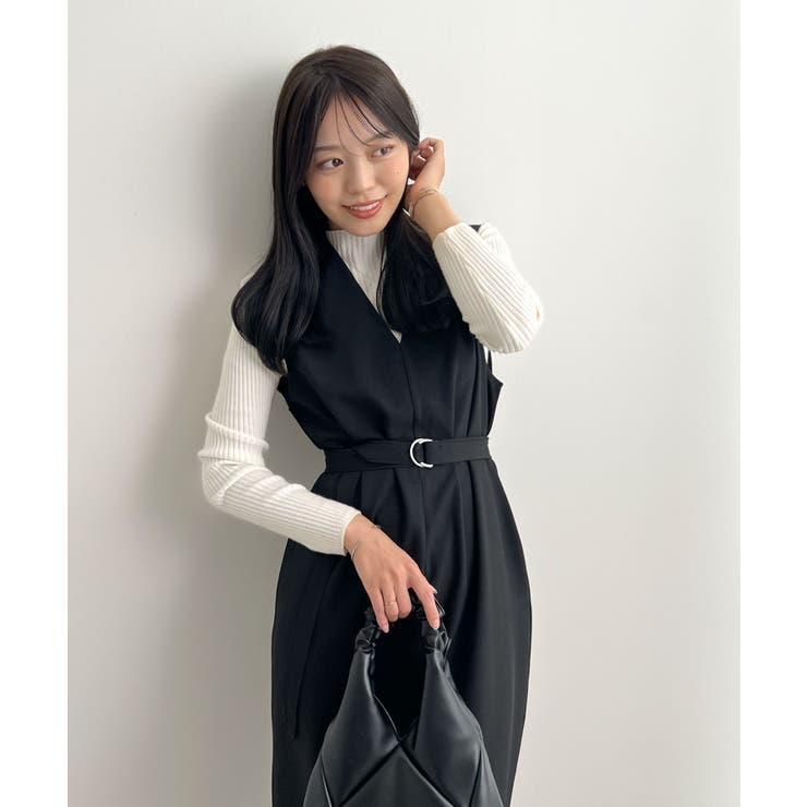 便利なベルト付き。前後2wayベルト付きロングワンピース | futier land | 詳細画像9 