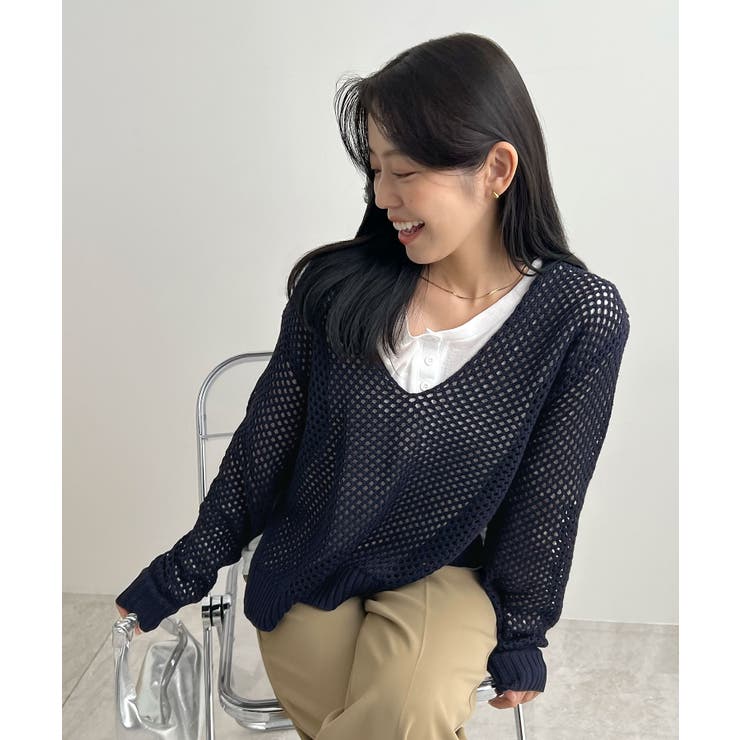 ゆるっと可愛い。透かし編みニットプルオーバー | futier land | 詳細画像21 