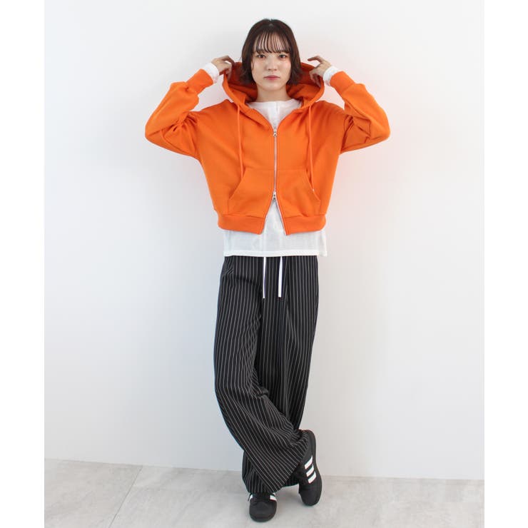 《ABYS》クロップド丈が相性抜群◎ダブルジップショート丈パーカー  | futier land | 詳細画像30 
