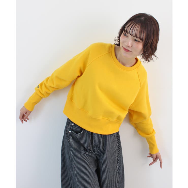 イエロー | 《ABYS》ロゴ刺繍ショート丈トレーナー | futier land