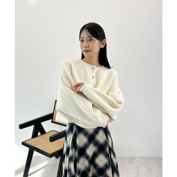 ふんわり袖でこなれ感アップ。バルーンスリーブモヘアニットカーディガン | futier land | 詳細画像23 