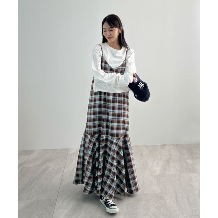 秋ムード高まる。チェックキャミOP | futier land | 詳細画像23 