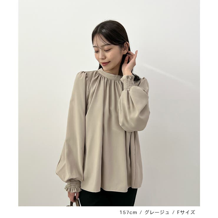 裏起毛あたたかい。ハイネックバルーンスリーブブラウス | futier land | 詳細画像7 