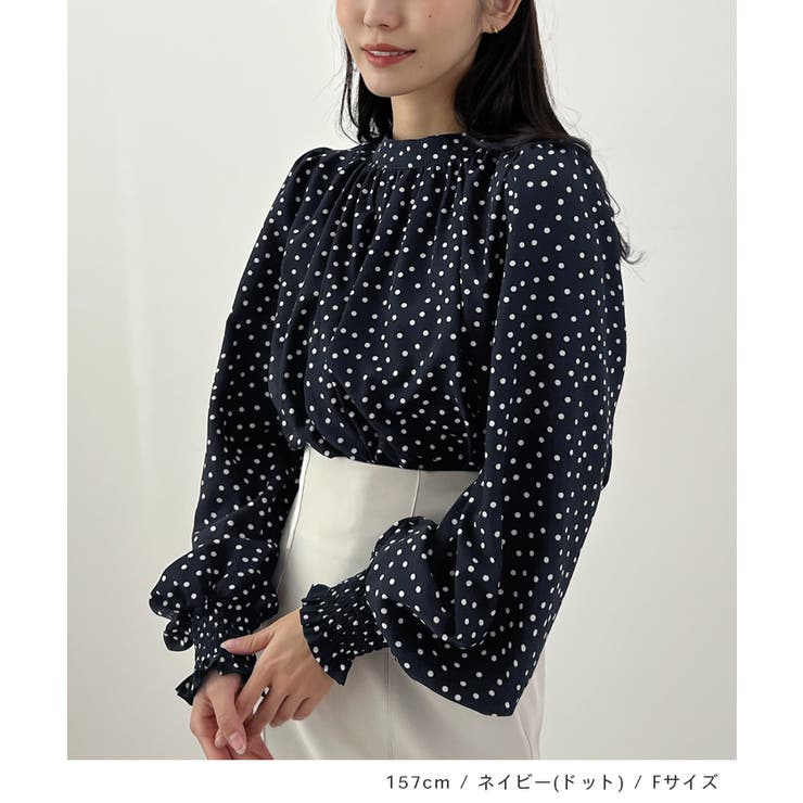 裏起毛あたたかい。ハイネックバルーンスリーブブラウス | futier land | 詳細画像9 