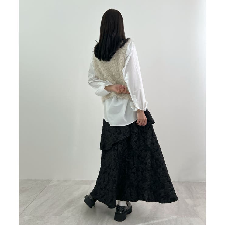 高級感漂う。ジャガードフラワーティアードスカート | futier land | 詳細画像10 