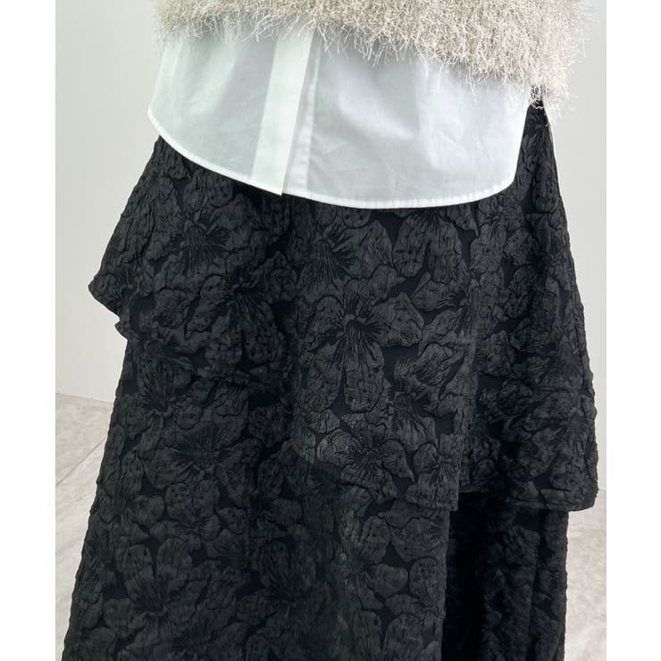 高級感漂う。ジャガードフラワーティアードスカート | futier land | 詳細画像11 