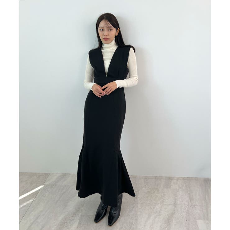 抜かりない360度美シルエット。サイドタックマーメイドワンピース[品番