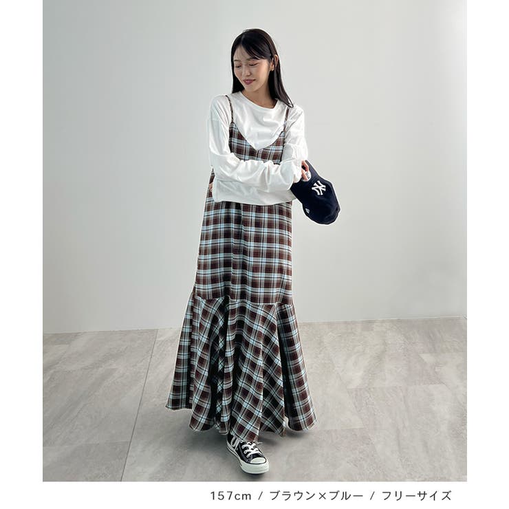 秋ムード高まる。チェックキャミOP | futier land | 詳細画像6 