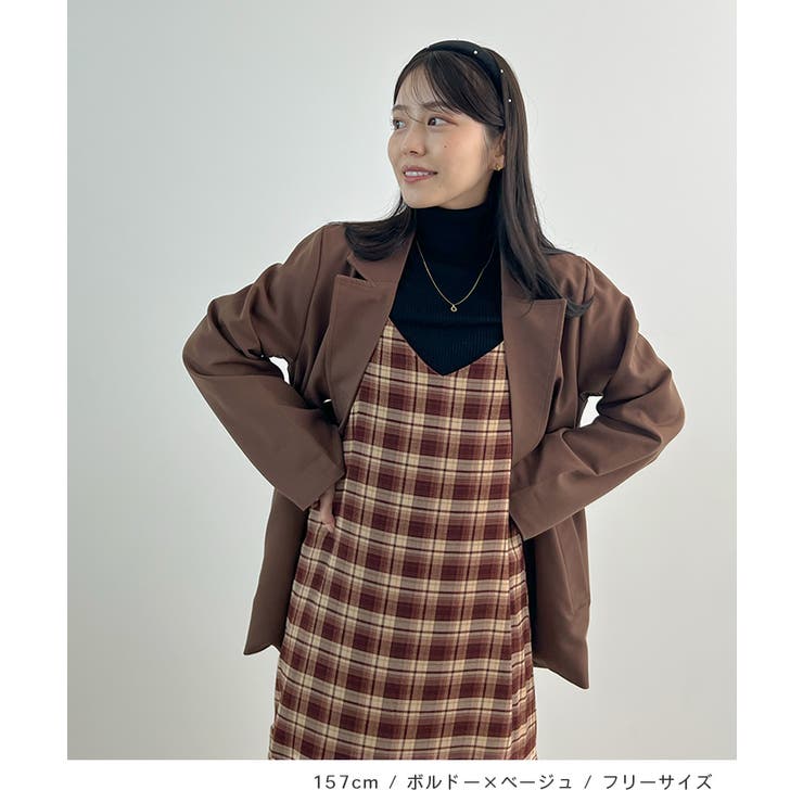 秋ムード高まる。チェックキャミOP | futier land | 詳細画像7 