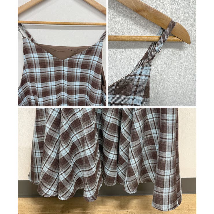 秋ムード高まる。チェックキャミOP | futier land | 詳細画像8 