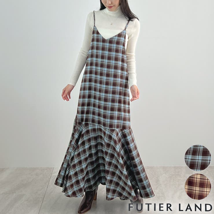 秋ムード高まる。チェックキャミOP | futier land | 詳細画像1 