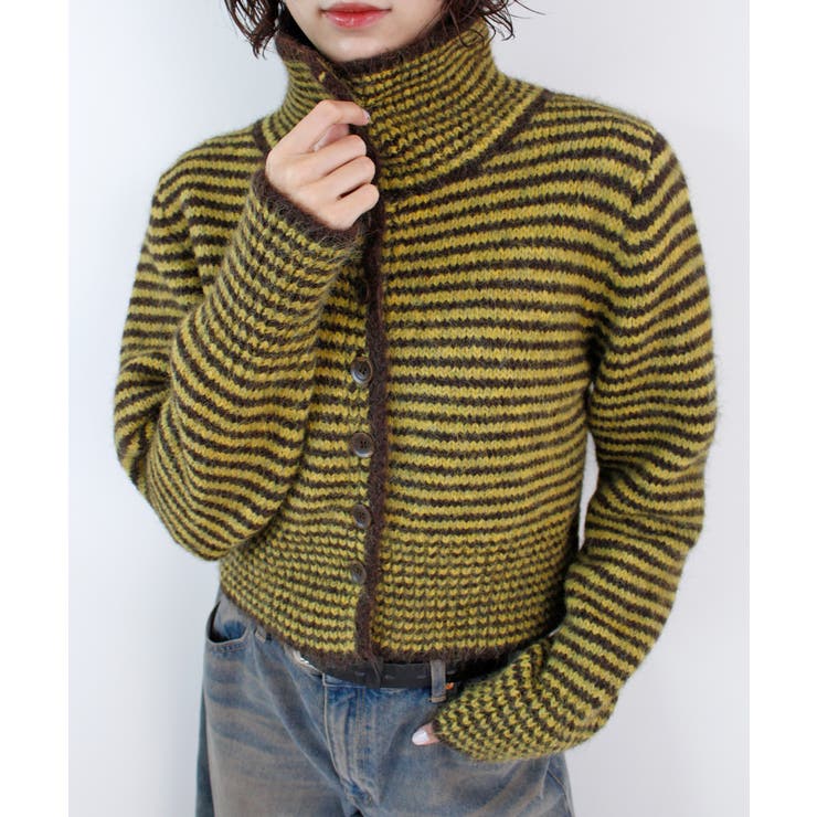 イエロー | 《ABYS》着こなし自在！配色ボーダーニットトップス | futier land