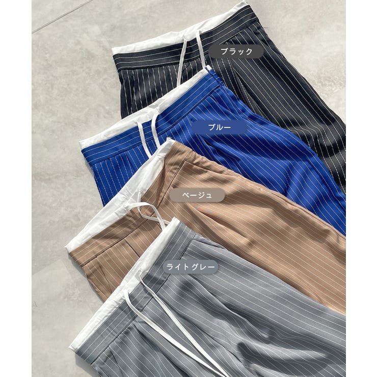 《ABYSアビス》チラ見せお洒落！レイヤード風ストライプパンツ | futier land | 詳細画像3 