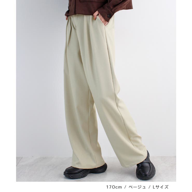 ゆるっと楽ちん。ツータックワイドストレートスラックス/ロング丈 | futier land | 詳細画像6 