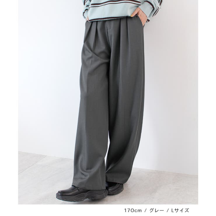 ゆるっと楽ちん。ツータックワイドストレートスラックス/ロング丈 | futier land | 詳細画像8 