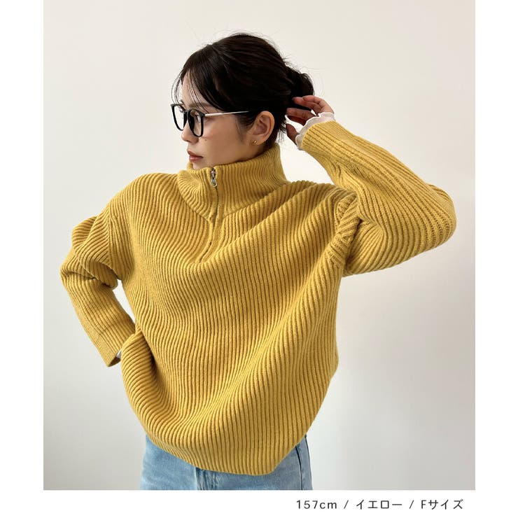 ジップで魅せるこなれニット。ハーフジップニットプルオーバー | futier land | 詳細画像10 