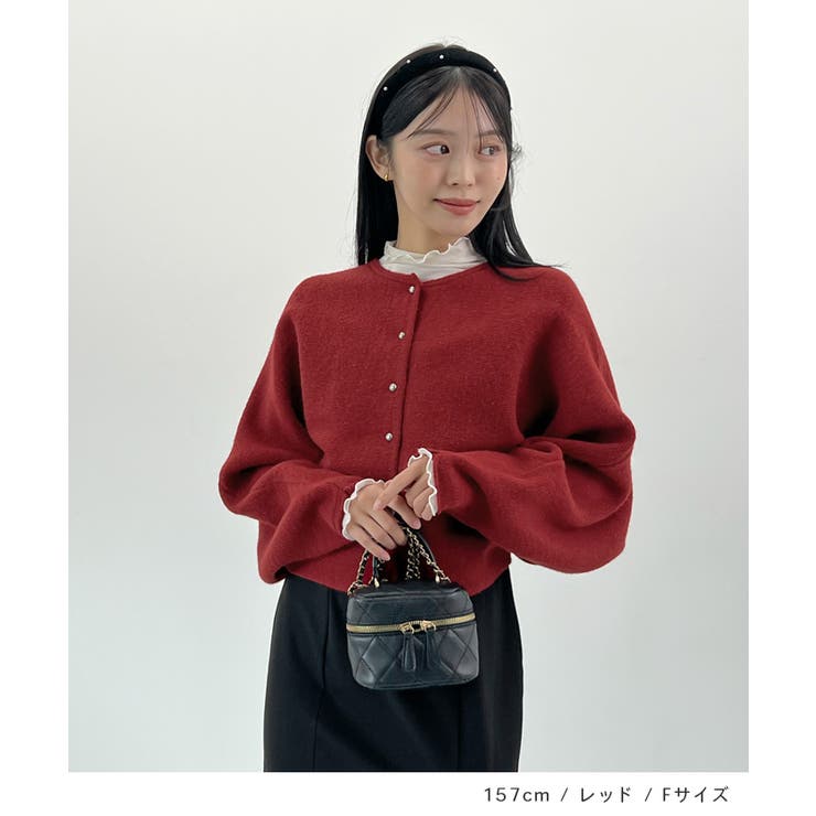 ふんわり袖でこなれ感アップ。バルーンスリーブモヘアニットカーディガン | futier land | 詳細画像8 