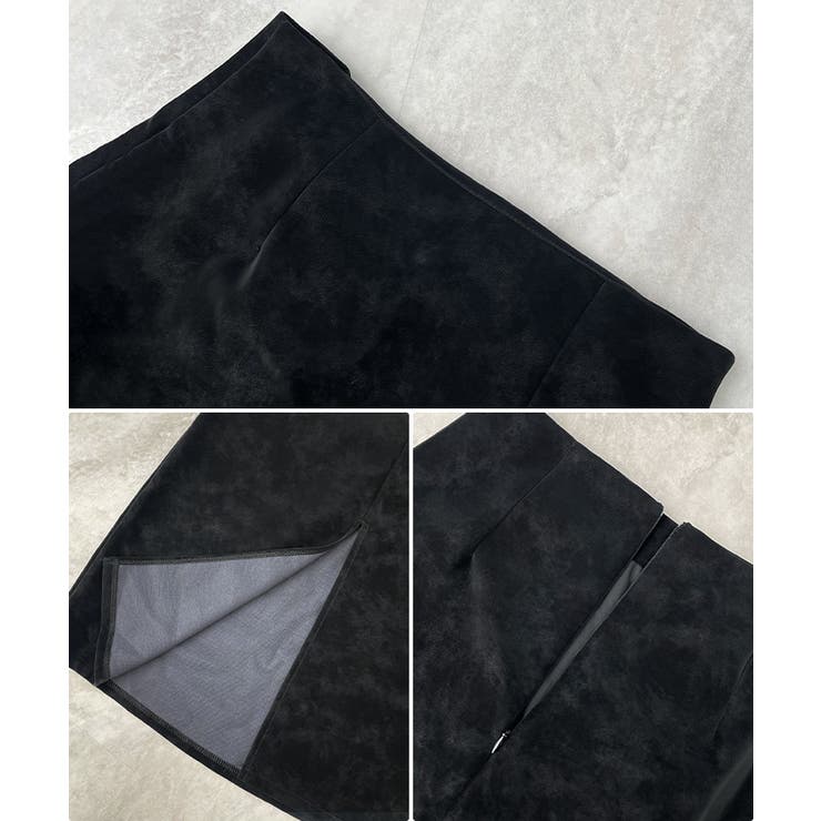 上品な質感が魅力。フェイクスエードナロースカート | futier land | 詳細画像8 