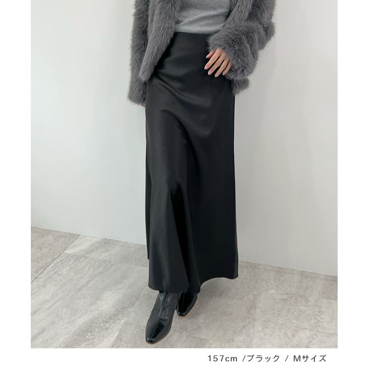 上品なツヤで洗練スタイルに。厚地サテンスカート | futier land | 詳細画像8 