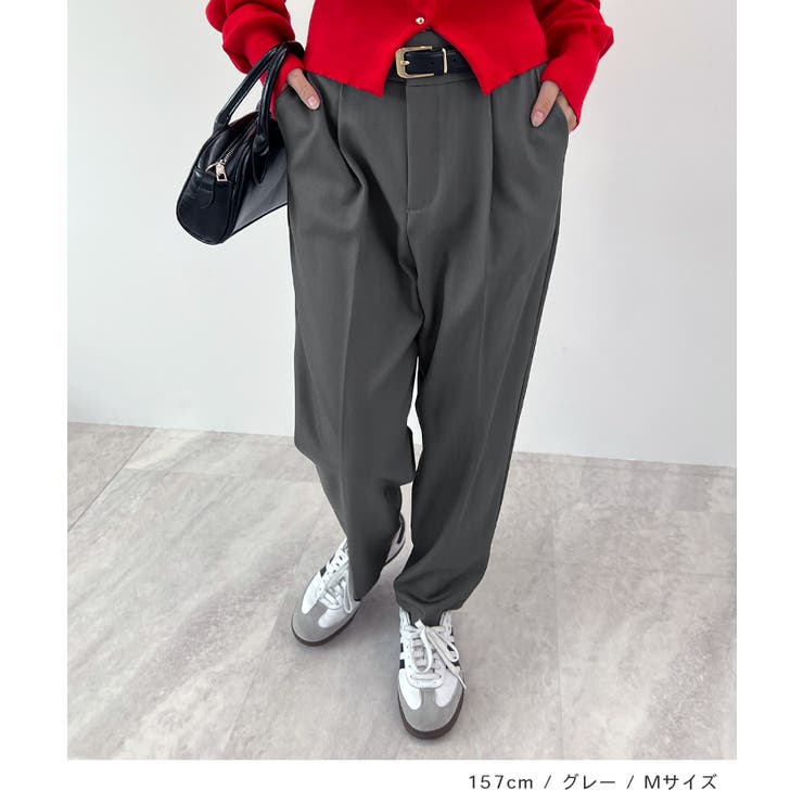 脚長効果抜群の美脚ライン。センタータックテーパードパンツ | futier land | 詳細画像8 