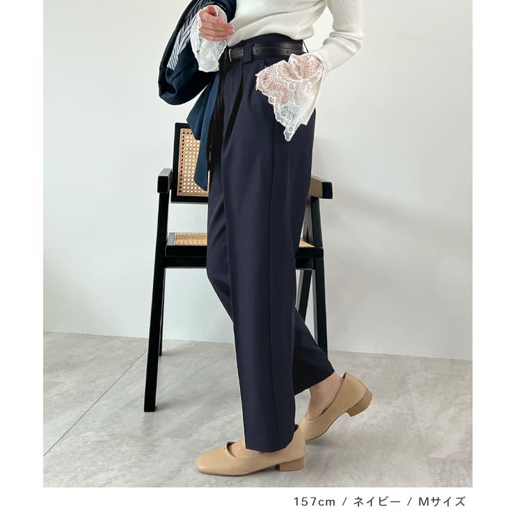 脚長効果抜群の美脚ライン。センタータックテーパードパンツ | futier land | 詳細画像9 