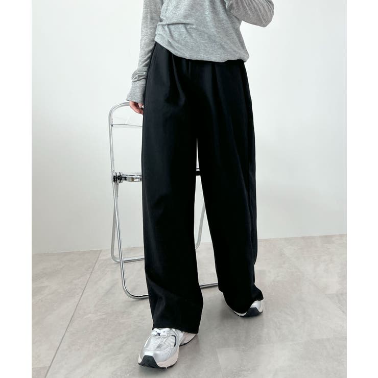 ブラック | ラフだけど上品。タックスウェットパンツ | futier land