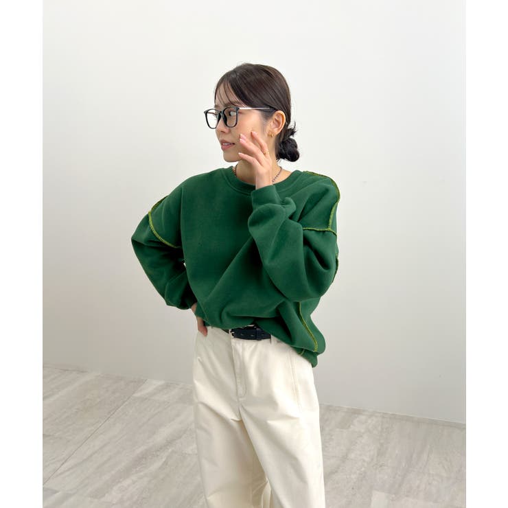 オトナ配色カラー。リンキングスウェットプルオーバー[品番