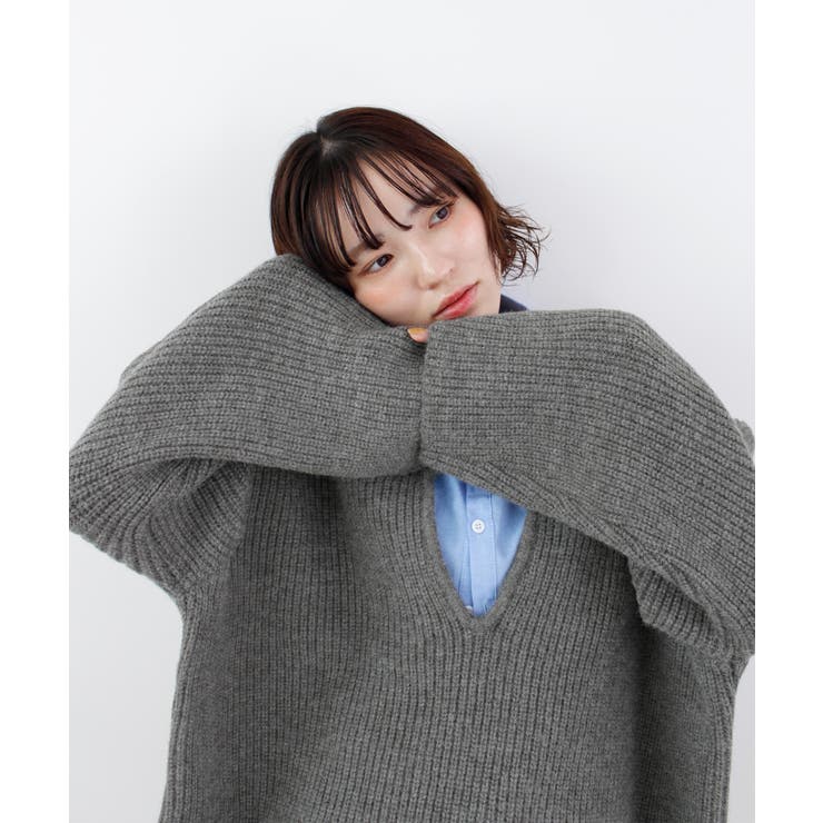 《ABYS》アルパカタッチ襟付きキーネックプルオーバー | futier land | 詳細画像28 